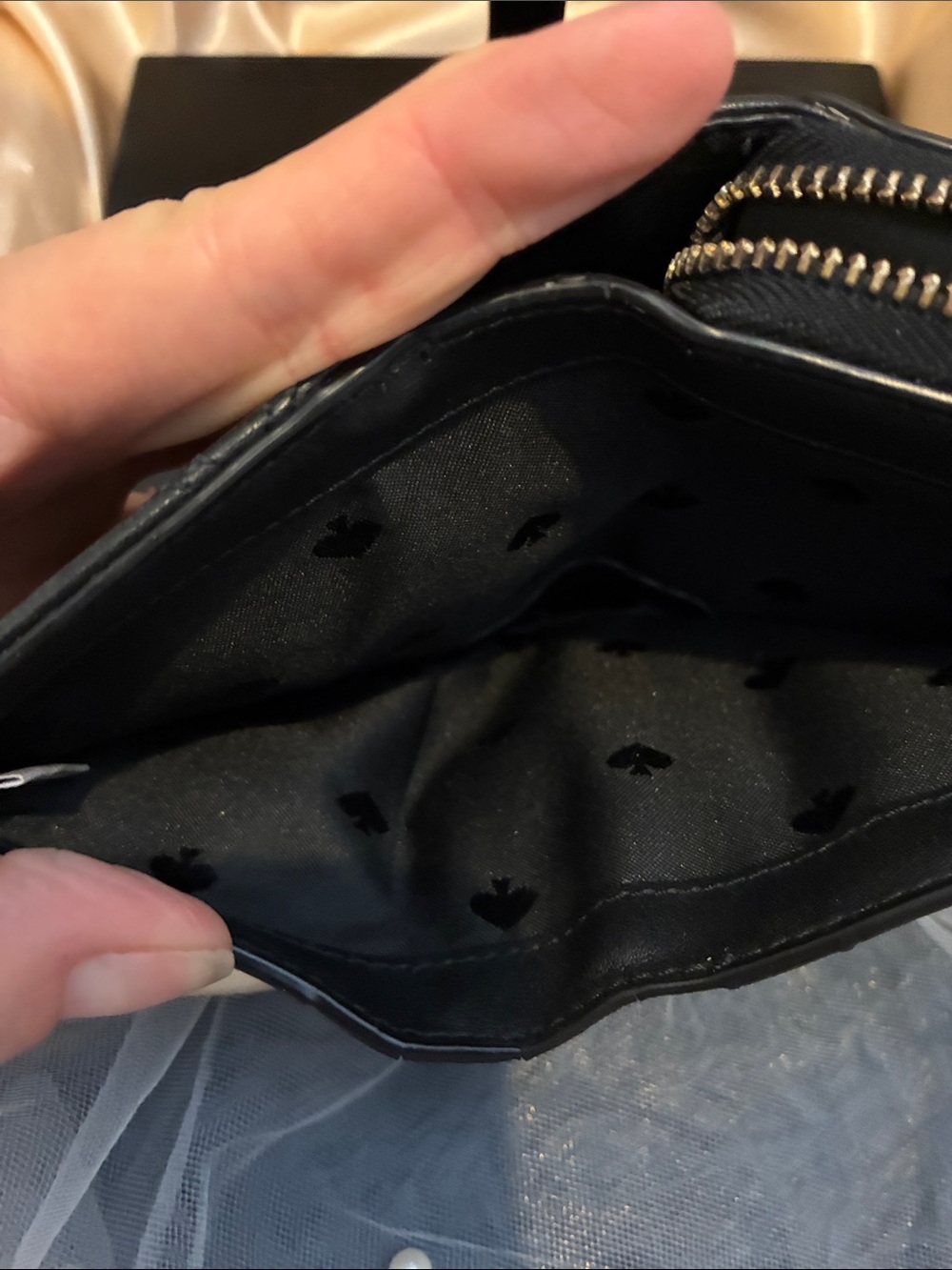 kate spade Black Quilted Leather Zip Wallet - Picture 3 of 6